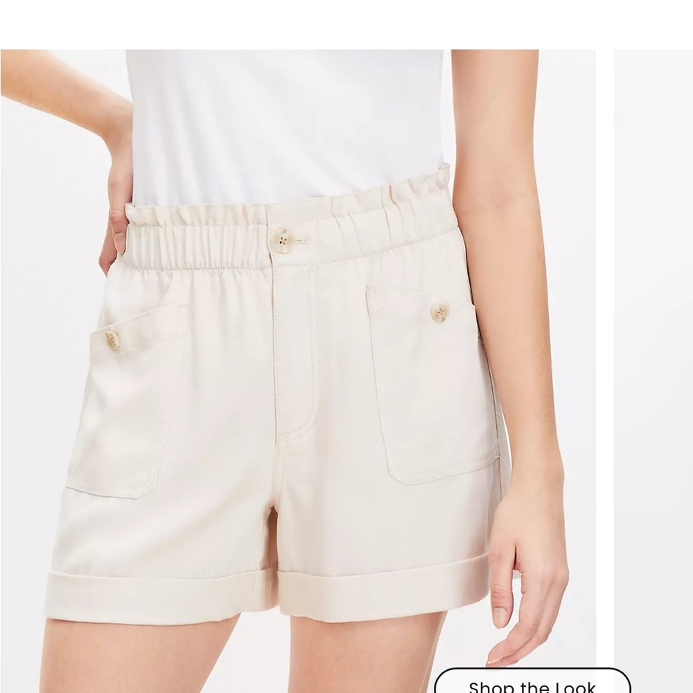 LOFT cuffed utility shorts in twill